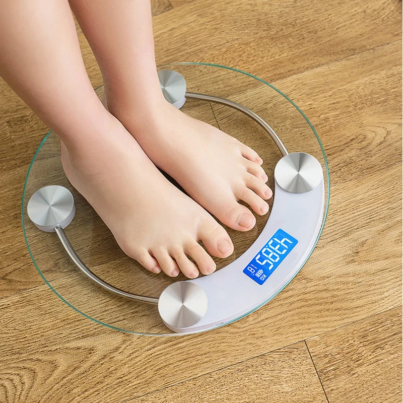 LCD Display High-Definition Digital Scale Round Shape Bathroom Body Weight Scale 0.2-180KG Precision Floor Electronic Scales - 4