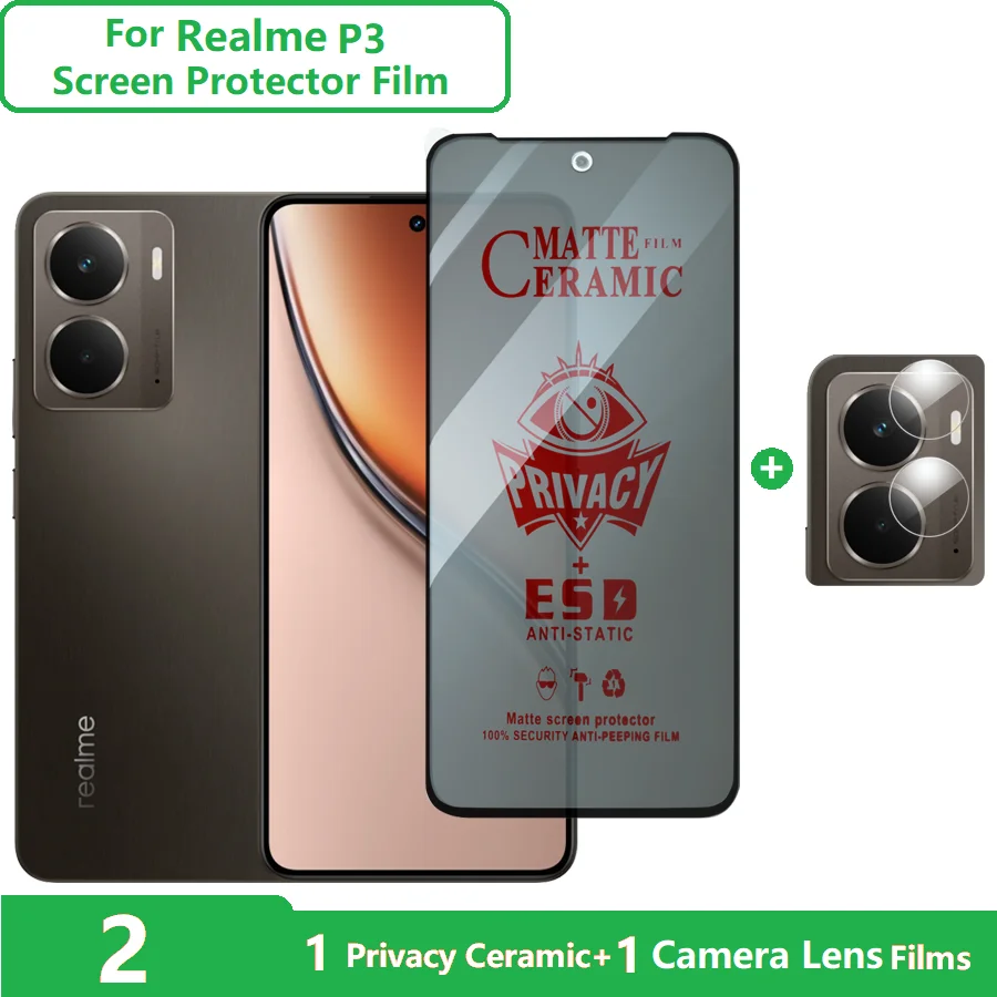 Ceramic Privacy & Anti-Shatter Screen and Lens Protector Set