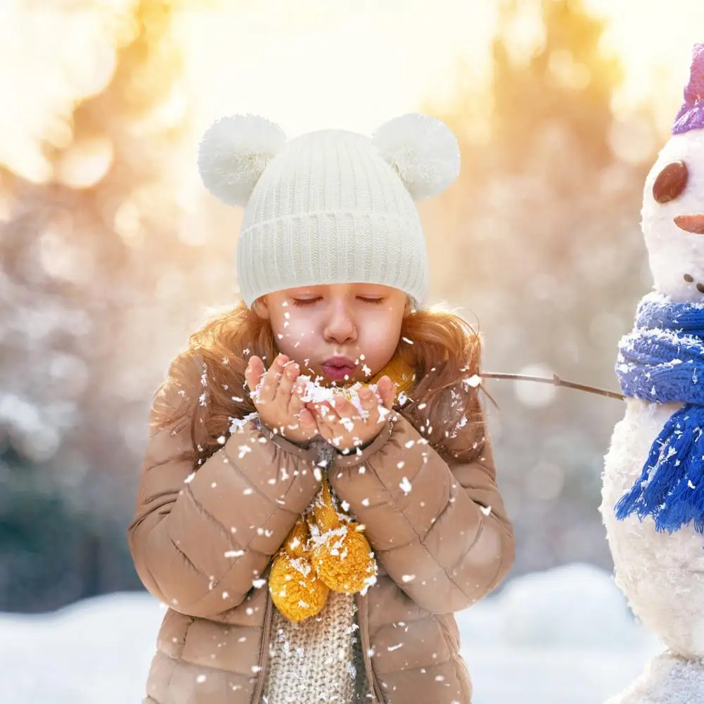 Kids Winter Hat Set Kids Thermal Lined Beanie Gloves Scarf Warm Plush Knitted Children's Hat Scarf Glove Set with for Boys