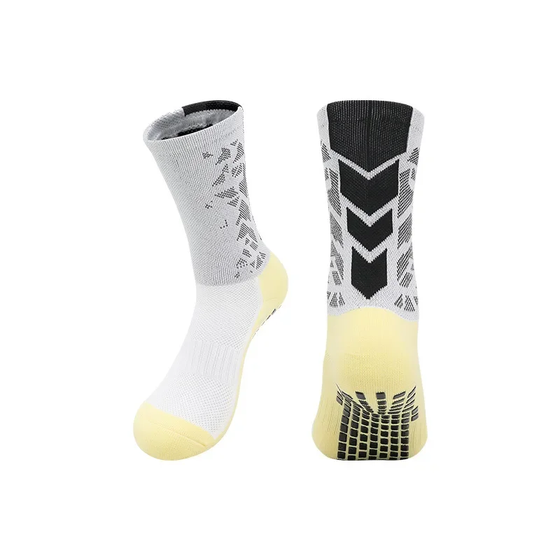 3 Pairs Good Quality Anti Slip Soccer Socks Adults Style Non Slip Grip Socks Football Baseball Towel Bottom Mid-Tube Sport