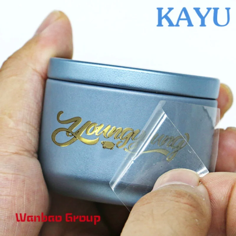 

Custom Custom logo printing stickers uu logo transfer stickers gold foil metal transfer stickers