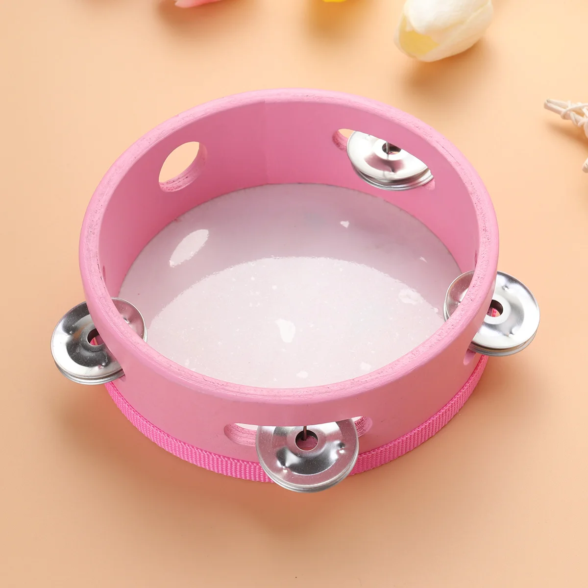 15Cm Hand Drum Tambourine Wood Construction Musical Instrument Children Percussion Toys Educational Play Set Baby First