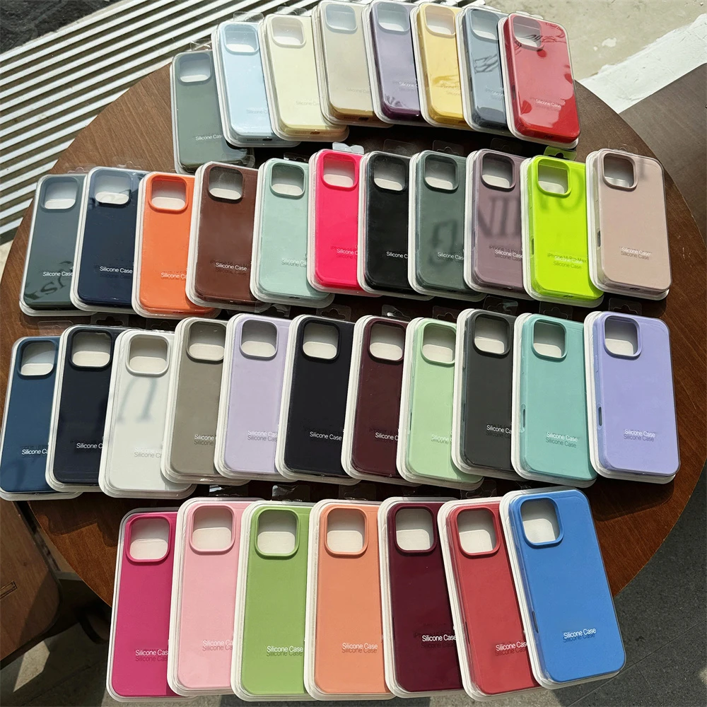 Original Silicone Case For iPhone 13 16 15 14 12 Pro Official Apple Cover for iPhone 15 16 Plus 13 11 12 14 15 16 Pro Max Cases