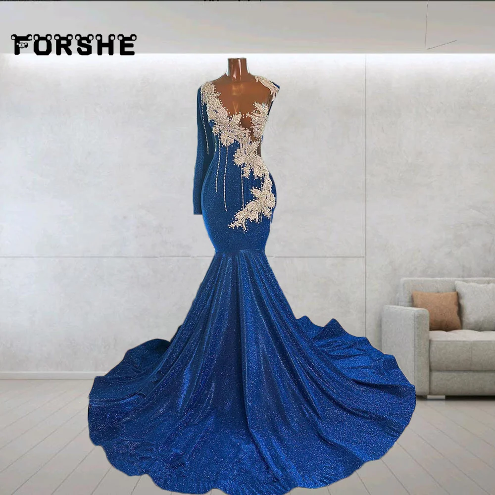 

Элегантные платья для выпускного вечера с юбкой-годе, модель 2024 года, с одним рукавом, женское платье черного цвета для официального мероприятия, вечернее платье, одежда для вечеринки