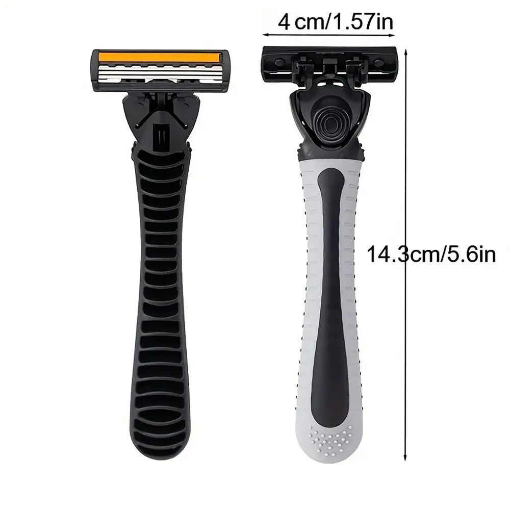Razor Shaver Variety Packs Skin Guard Anti-Slip Handle Replacement Triple Blades Reusable Safety Manual For Men Shaving Bathing Travel