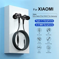 For Xiaomi Piston 3 / 4 Earphone Wired 3.5MM In-ear Sport Headphone Type-C with Mic Headset for Redmi Samsung Google Poco Phone 1