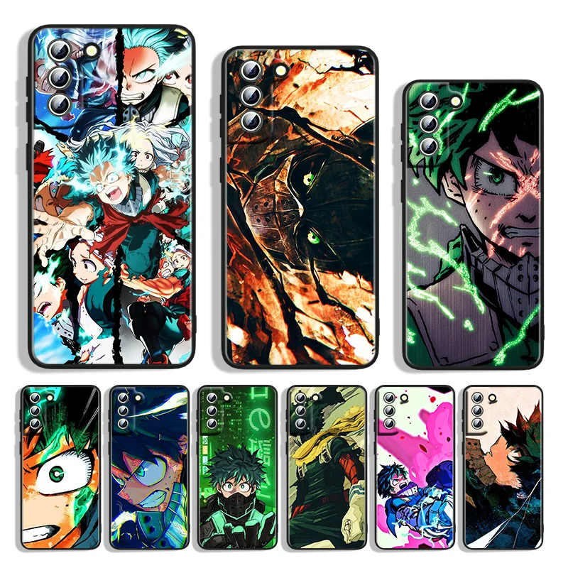 

Silicone Cover My Hero Academia Cute For Samsung S22 S21 S20 FE Ultra S10e S10 S9 S8 S7 S6 Edge Plus Black Phone Case