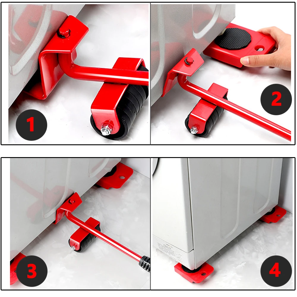 5Pcs/Set Furniture Lifter Lifting Moving Slider Mover Transport Set Tool