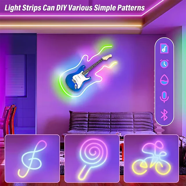 5V USB RGBIC Neon LED Strip,1/2/3/4/5M IP65 RGBIC Neon lamp tape with Bluetooth App and Remote For DIY Neon Deocoration Lighting 4 5V USB RGBIC Neon LED Strip,1/2/3/4/5M IP65 RGBIC Neon lamp tape with Bluetooth App and Remote For DIY Neon Deocoration Lighting 4