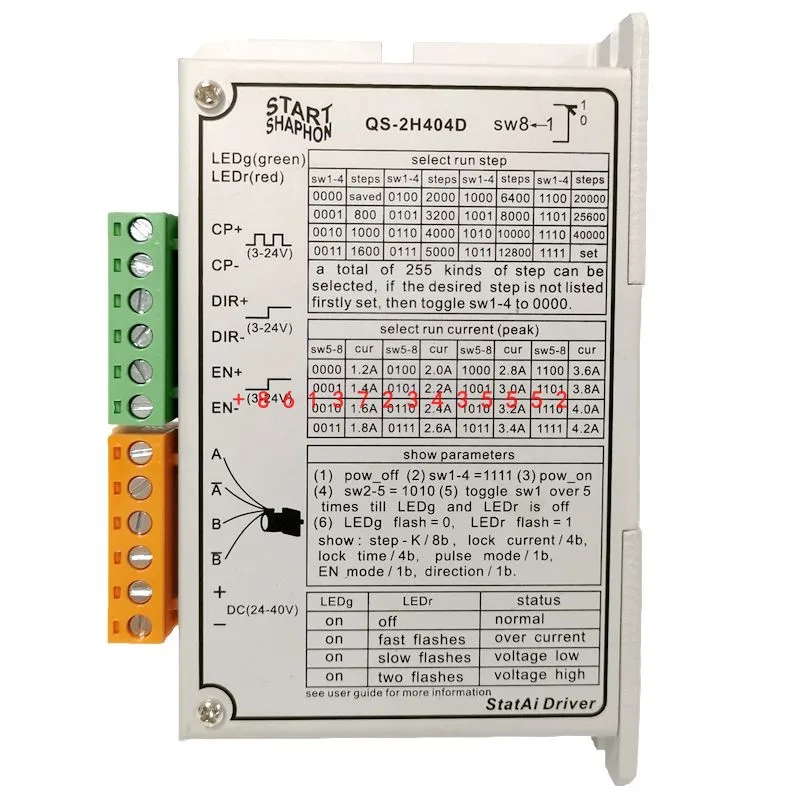 MS-2H057M 대신 스테퍼 모터 드라이버 QS-2H404D, 42BYG250A/B/C 및 플라즈마 컨트롤러에 적합, 새로운 시작