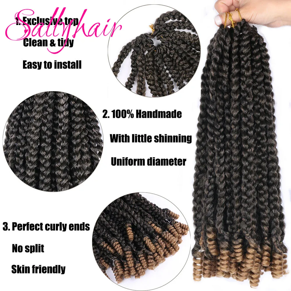 Sallyhair Synthetic Short Crochet Box Braids With Curly Ends Pre Stretched  10inch Omber Bob Box Braid Crochet Hair For Women - Synthetic Braiding Hair(for  Black) - AliExpress