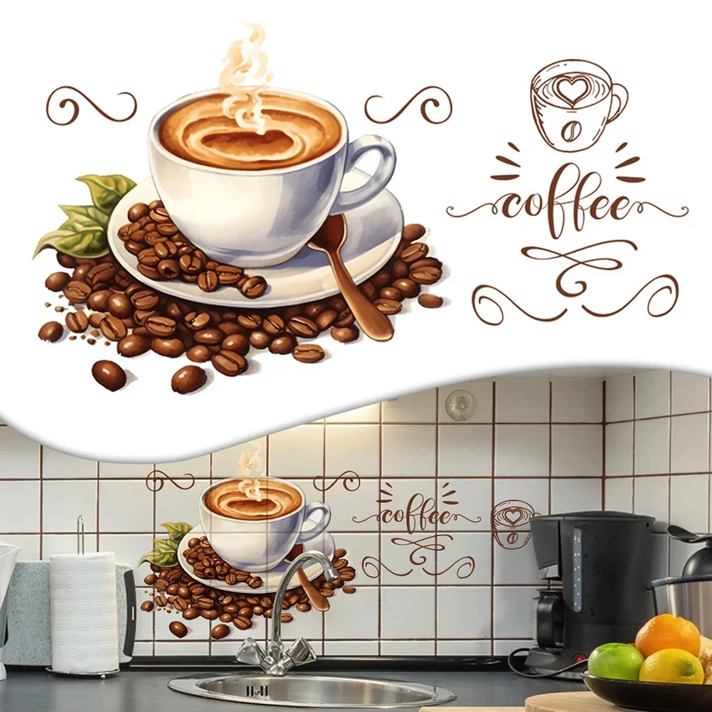 Easily Applied Cafe Vinyl Art Decals Slight Deviations Vinyl Cafe Art Decals Cm Coffee Cup Wall Stickers wall stickers