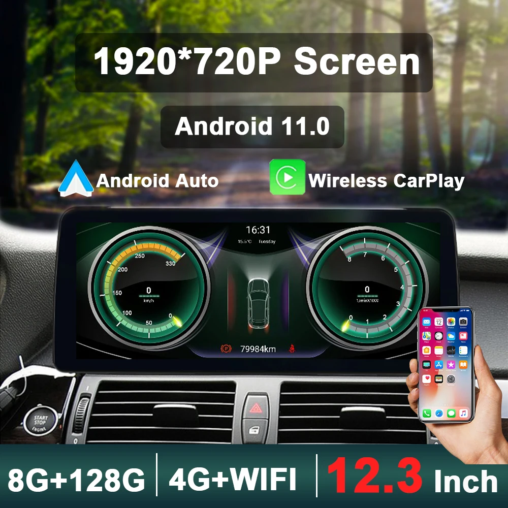 

Автомагнитола для BMW X5 E70 X6 E71 2007-2013, IPS 12,3 дюйма, Android 12
