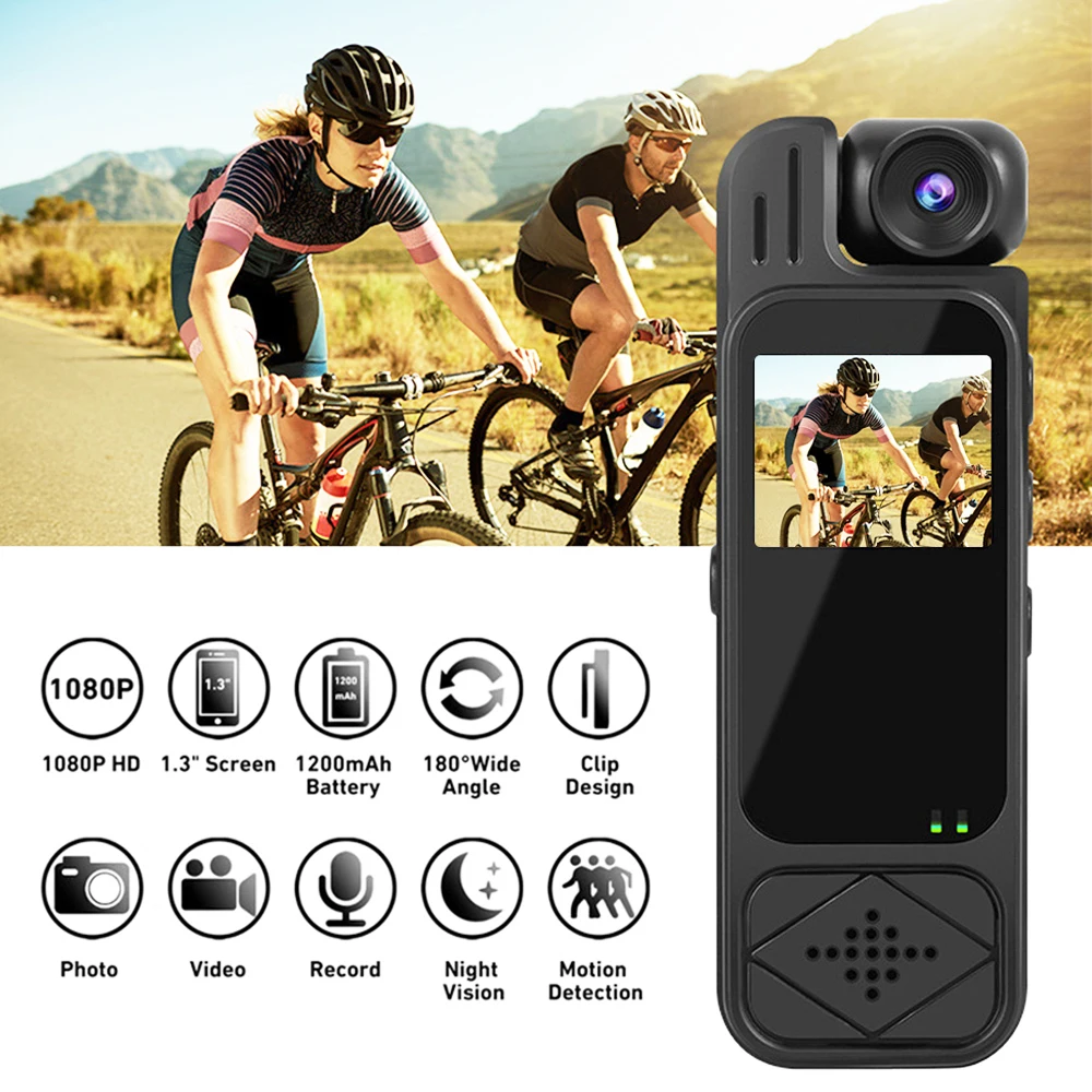 HD 1080P 1.3in Mini Camera Action Camera Portable Small Digital Video Recorder Body Cam Infrared Night Vision Miniature Camcorde