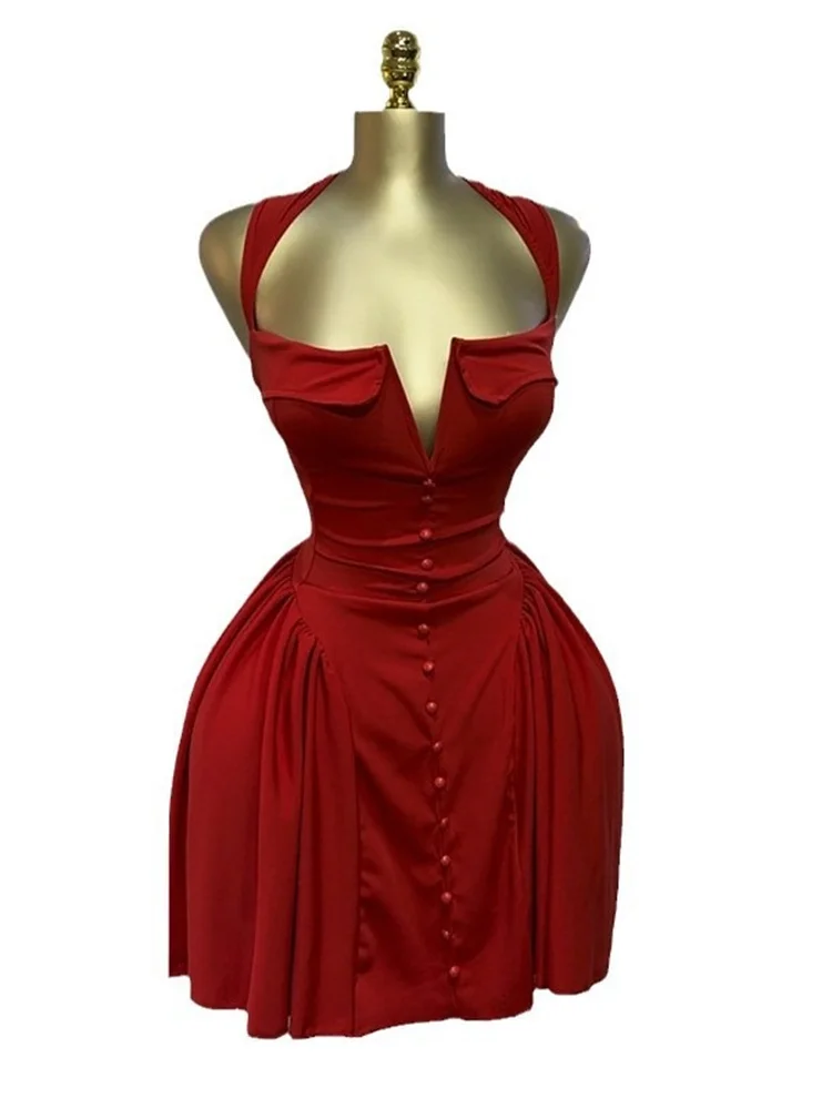 Wmstar Dresses Women Elegant V Neck Sleeveless Sweet Midi Hip Wrap Dress Fashion New in Summer Clothes Wholesale Dropshipping