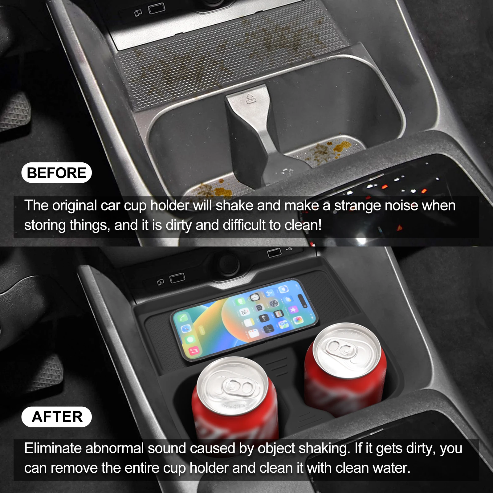 Für MG3 MG3 2023-2025 Wasser Tasse Halter Ablage Organizer Mit Nicht-slip Matte Zentrale Konsole schutz Pad Auto Zubehör – Detail 6
