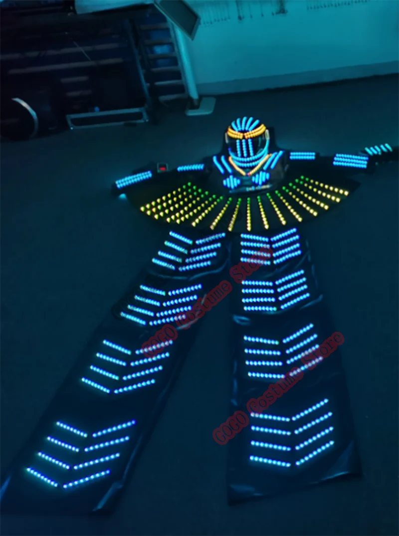 

Женское платье с юбкой, модный костюм-робот, лазерный костюм Kryoman david guetta Future, Женский светящийся костюм воина, Женский костюм-робот
