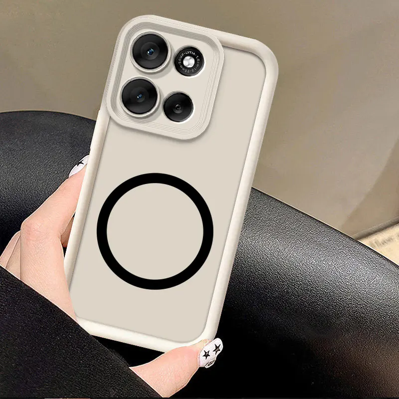 Soft Silicone Shockproof Phone Case with Magnetic Ring and Protective Bumper