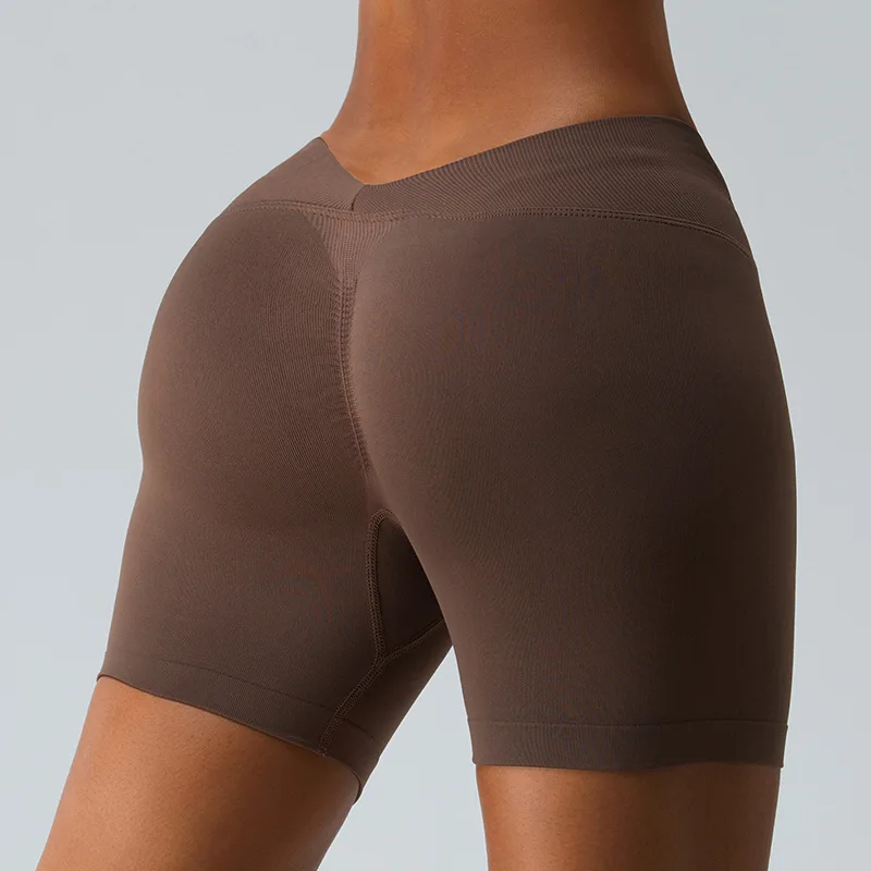 Sports Leggings Women Seamless V-waist Hip Lifting High Waist Workout Scrunch Fitness Gym Wear