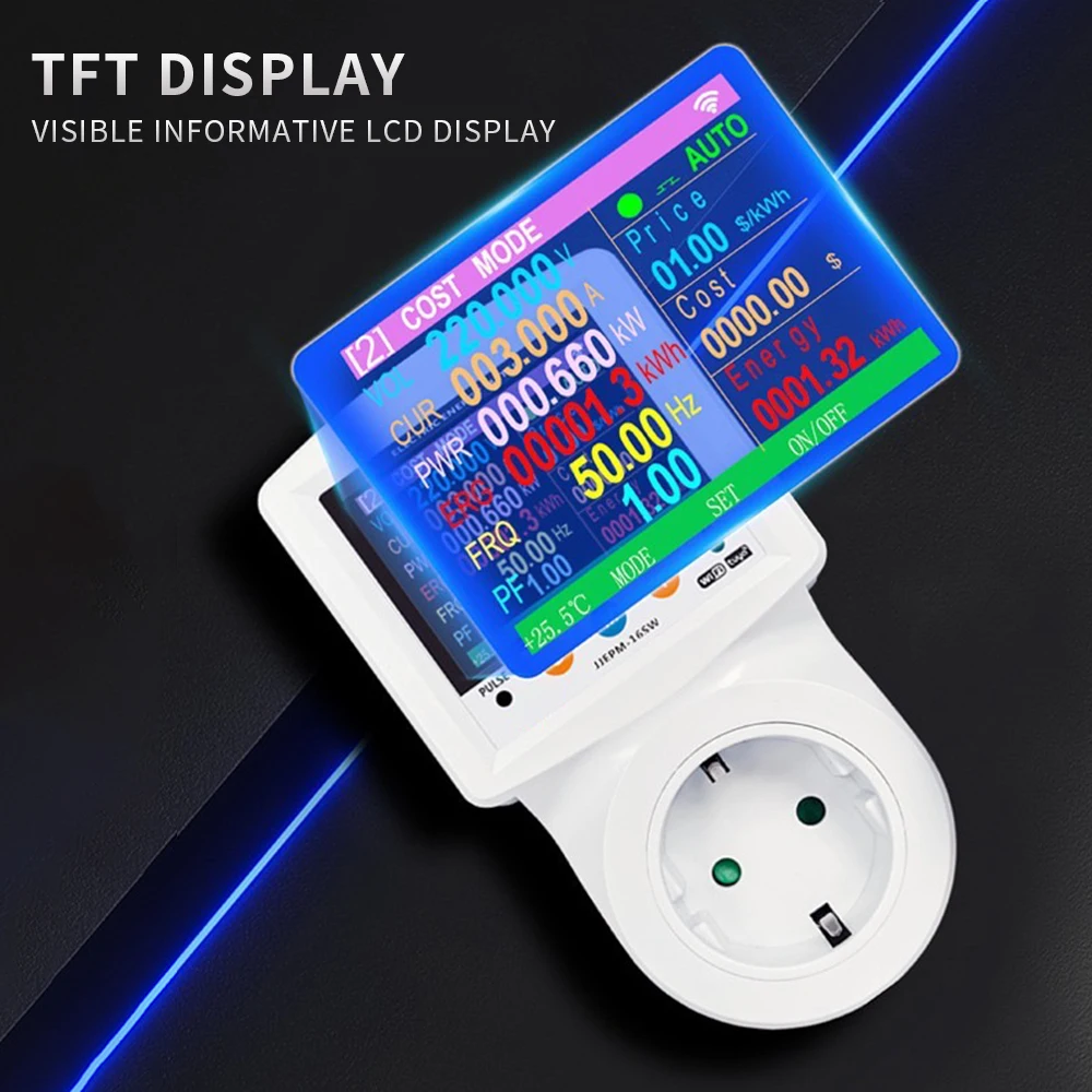 Tuya 16A Smart Electric Energey Meter EU Socket