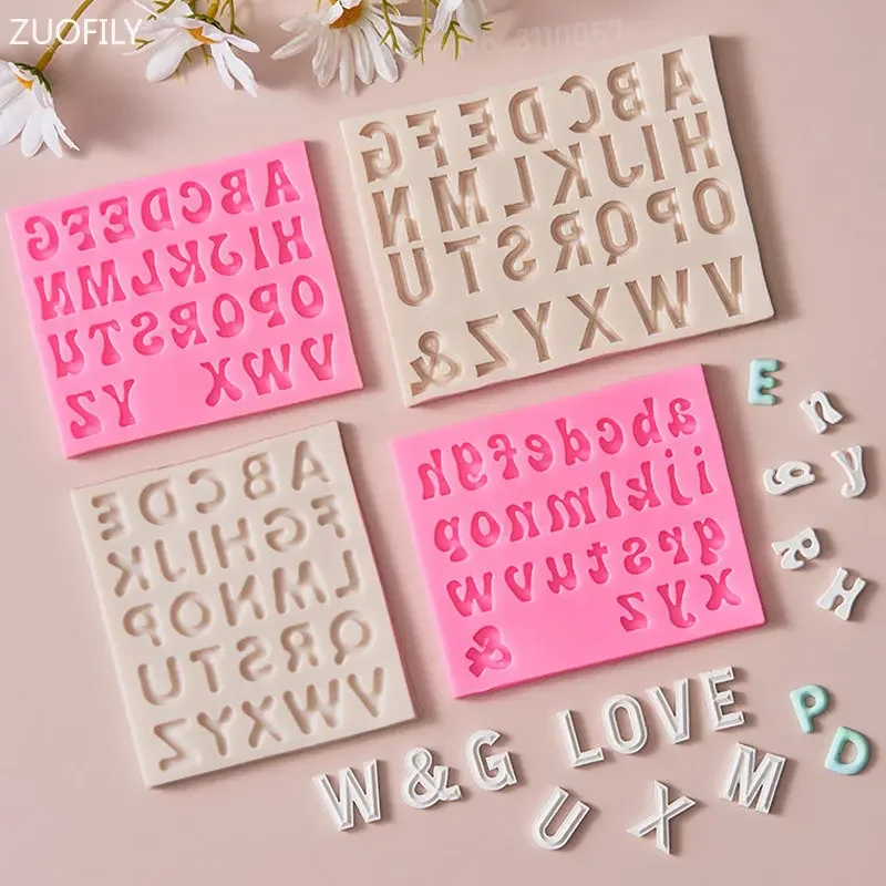 26 English Letters 3D Alphabet Mold Silicone Uppercase Lowercase