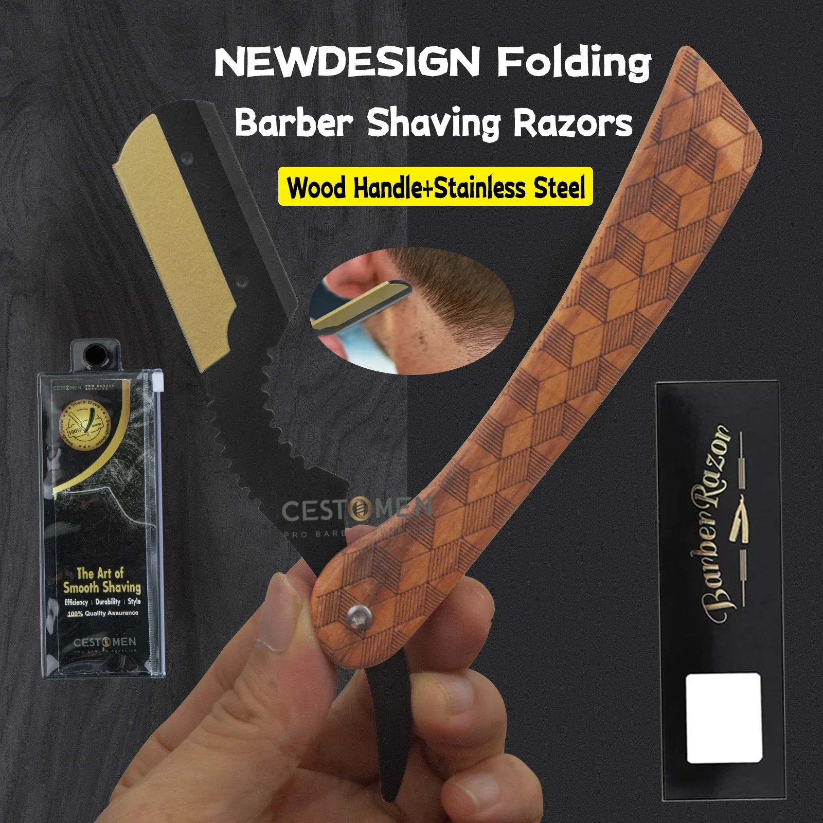 Новый тип парикмахерской складная бритва для мужчин бритвенные инструменты для бритья акриловая ручная Бритва держатель для ножей
