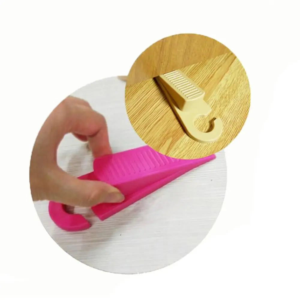 Punch Free Door Stopper Can Be Hang Windproof Door Stopper Surface Stripe Design Home Bedroom Office Stop Safety Card