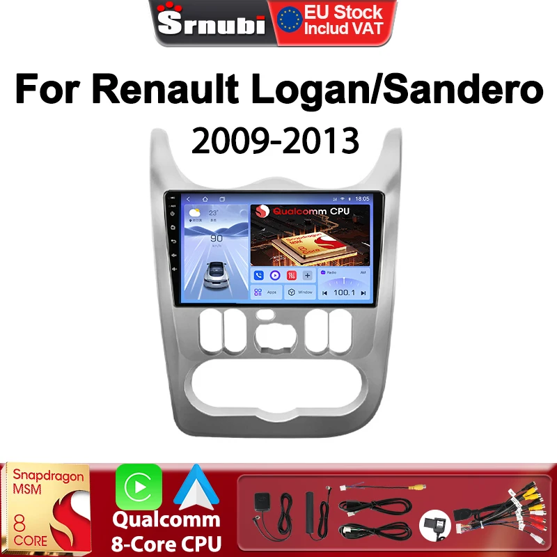 Srnubi Autoradio für Renault Logan 1 Sandero 2009–2015 Largus Dacia Duster Qualcomm 8 Core Carplay Multimedia Player Head Unit
