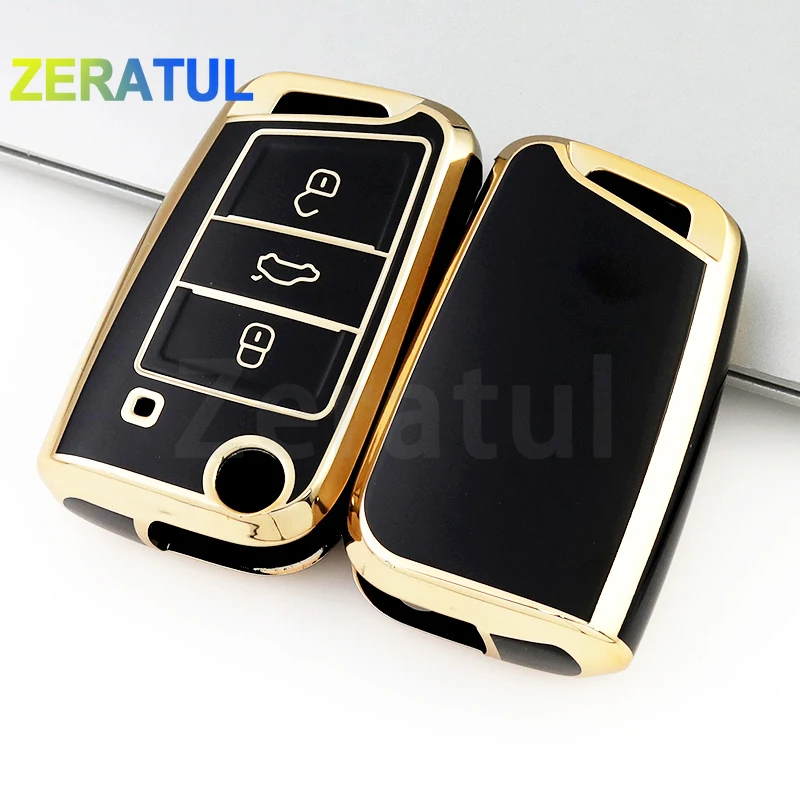 Key Case Car Key Shell Key Shell TPU Car Flip Key Case Cover Shell For VW Volkswagen Golf 7 MK7 Tiguan MK2 For Skoda Octavia Kodiaq Seat Ateca Leon FR Ibiza