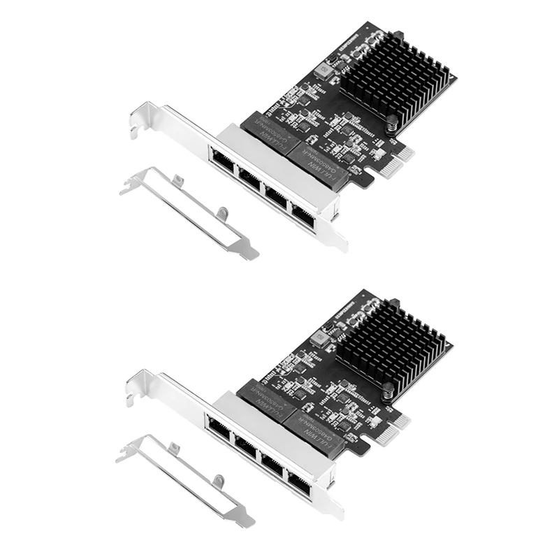 

2X Pcie 4 Ports Gigabit Ethernet Controller Card 1X 1000Mbps NIC RTL8111H Chips With Low Profile Bracket For Desktop