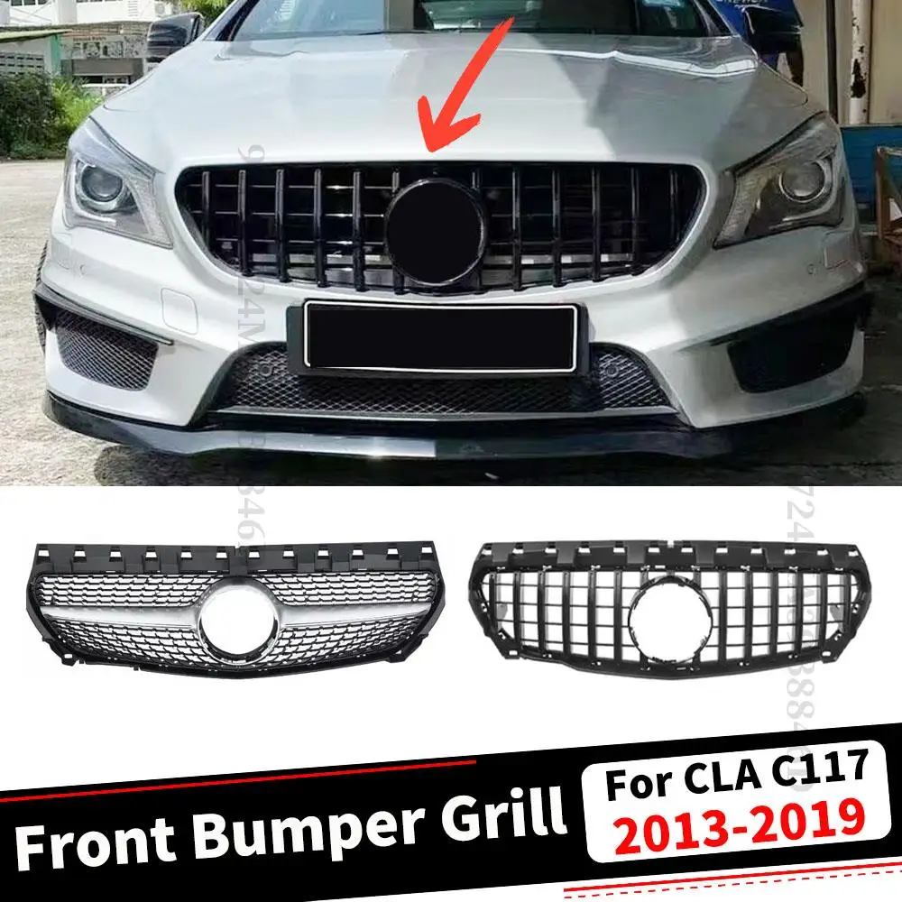 Center Front Inlet Grille Bumper Grill Sport Facelift For Mercedes Benz ...