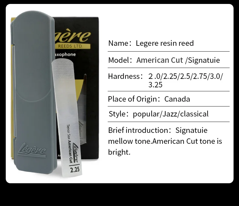 Description Picture 3 of itemLegere Signature Synthetic Reed Alto Soprano Tenor Baritone Saxophone reeds SAX