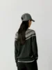 Women Fine Wool Sweater Half-high Collar Color Blocked Pullover Female Cashmere Half Zipper Knitwear Autumn Winter Casual Tops 2