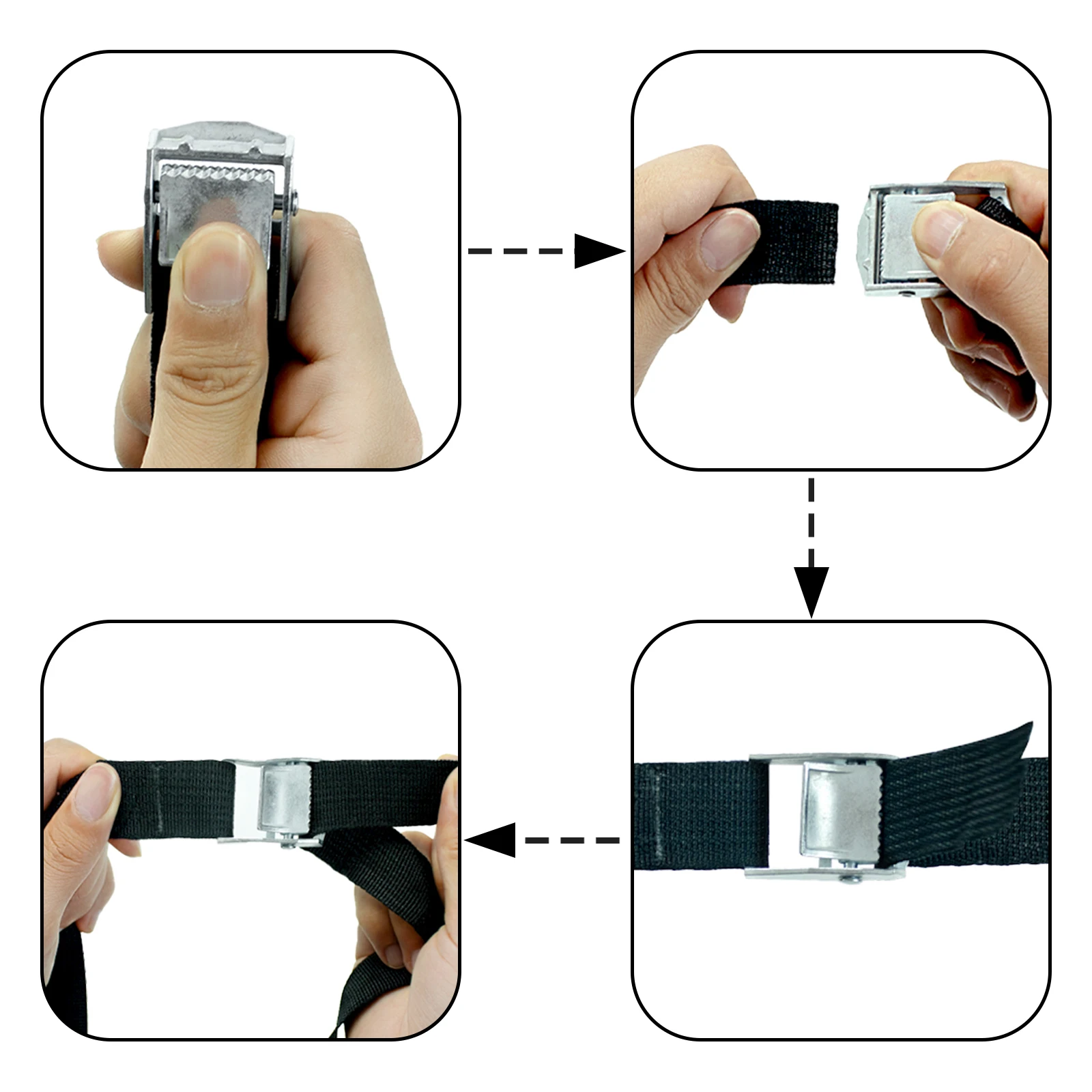 5M Cargo Straps With Buckle Tie-Down Belt for Motorcycle Car Bicycle Metal Tow Rope Strong Ratchet Fixing Belt for Luggage Bag