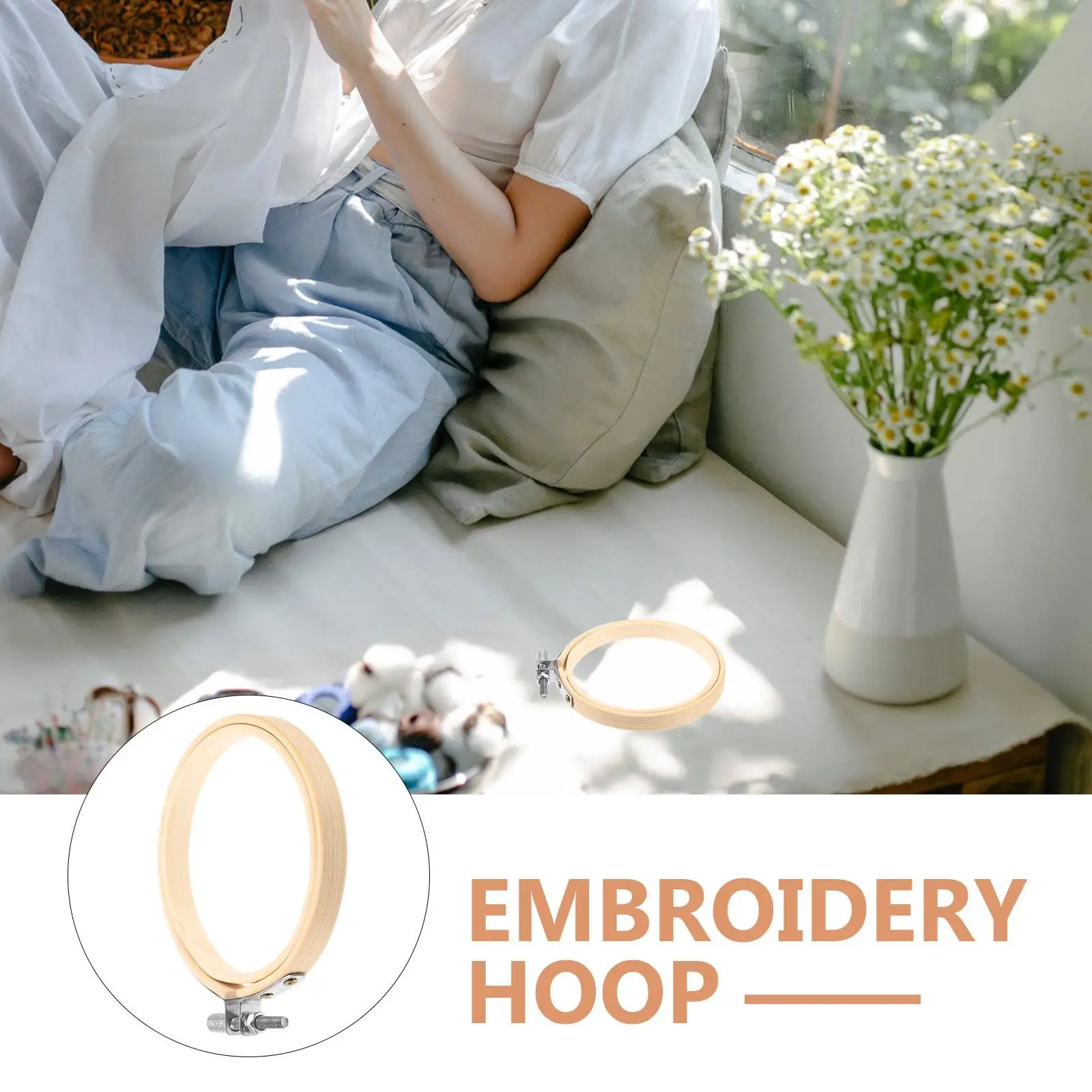 1Pc Bamboo Embroidery Hoop Embroidery Hoop Diy Circle Frame Cross Stitch Craft Sewing Quilting Accessories
