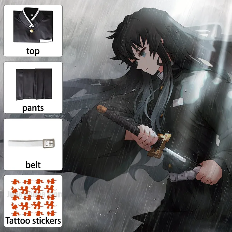 thumbnail image 1 of Disfraz de Cosplay de Muichirou, disfraz de Anime Tokitou Muichirou, peluca uniforme, disfraz de Halloween para adultos y niños, 1 of 5