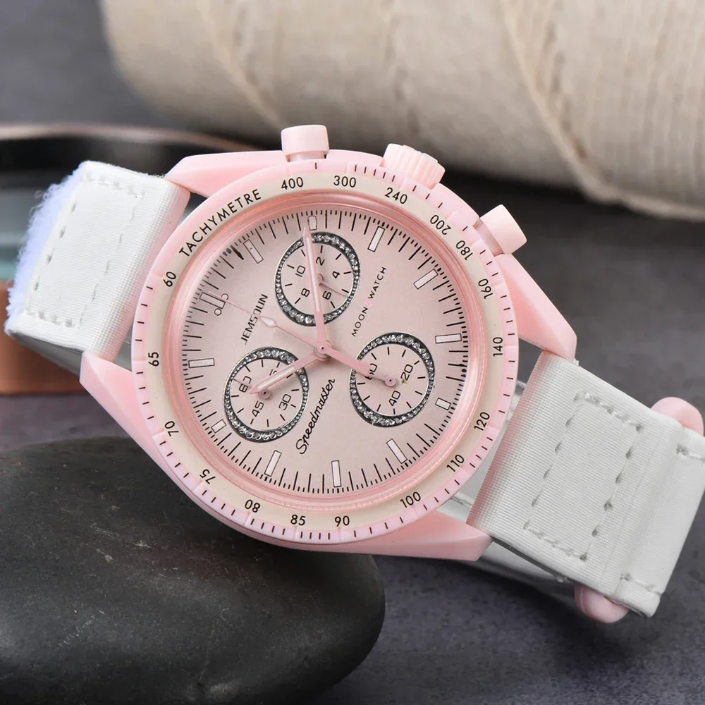 

New Couple Watch Multifunction Plastic Case Weight Moon Watches For Men swatch Ladies Business Chronograph Explore Planet Clock