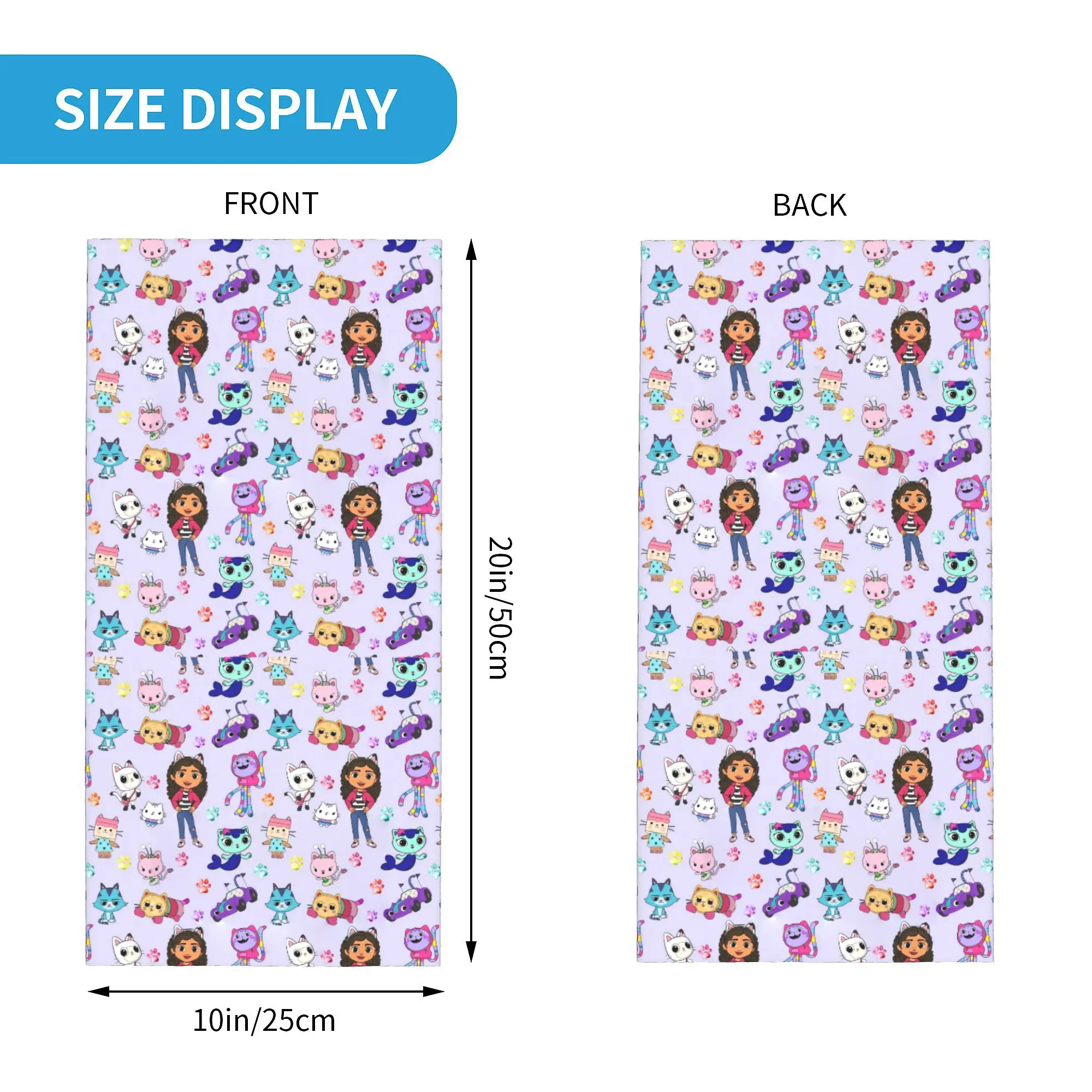 Custom Cute Gabbys Dollhouse Cartoon Bandana Winter Neck Warmer Women Windproof Wrap Face Scarf for Hiking  Gaiter Headband 2