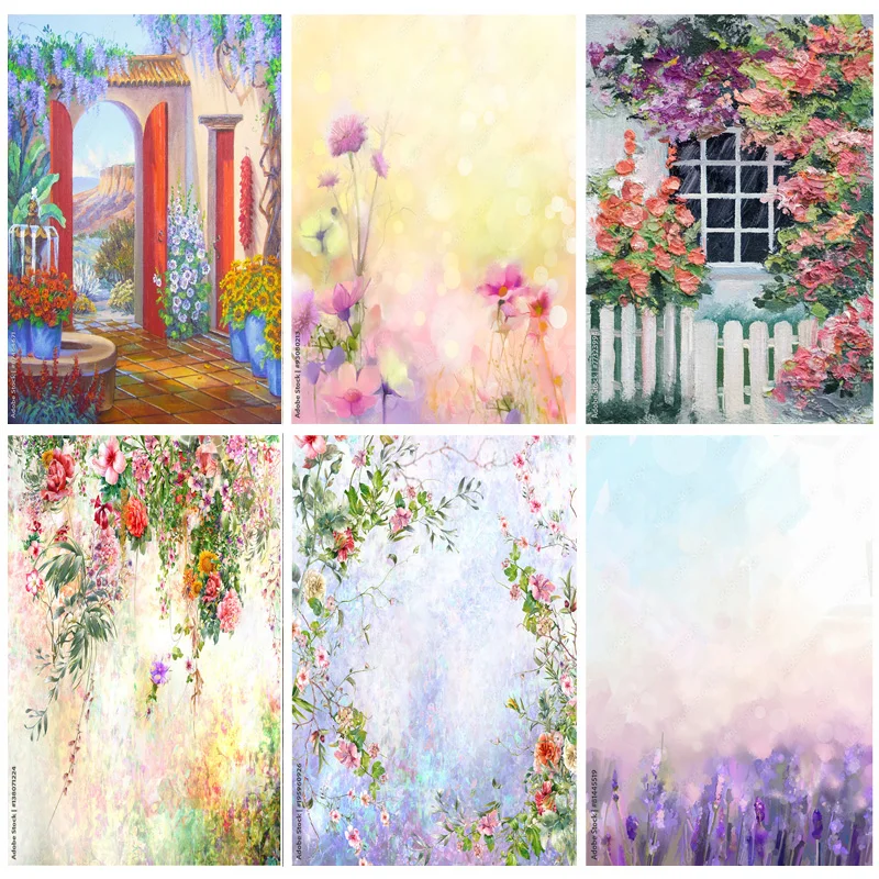 

SHUOZHIKE Vintage Oil Painting Scenery Photography Backdrops Portrait Photo Background For Photo Studio Props 2242 YH-01