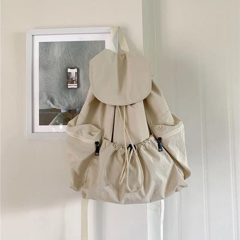 Large Capacity Simple Backpack Nylon Travel Bag In Winter Leisure The Korean Version Fashion Wallet Chest Strap Women's Leather