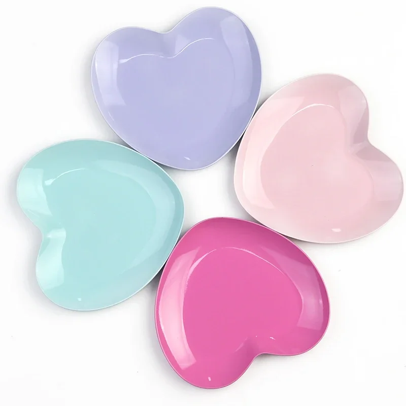 New Stainless Steel Cosmetic Storage Tray Heart Shape Nail Art Equipment Plate Surgical Dental Salon Manicure Tools 6
