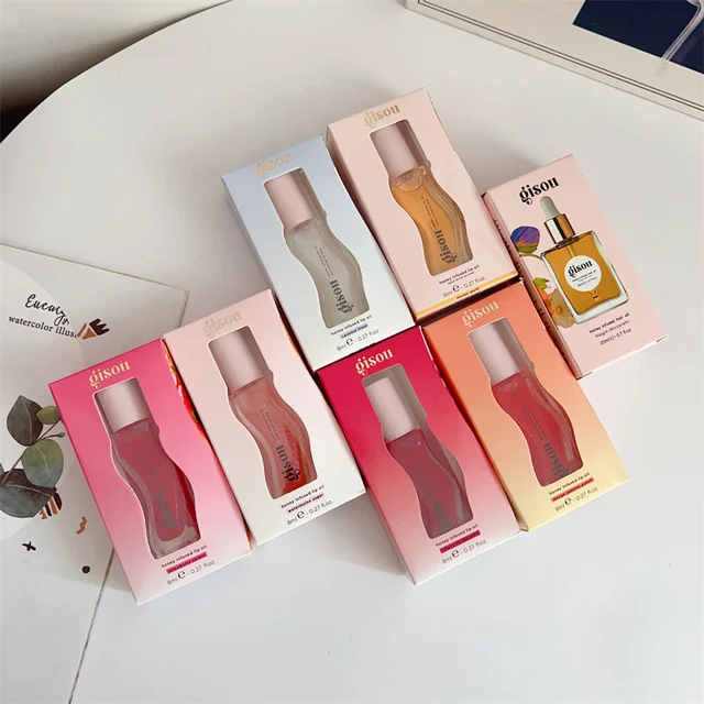 Gisou Lip Oil Hydrating Transparent Lip Gloss Plumping Moisturizing Without Drying Out Exfoliating Serum Lip Care Cosmetic