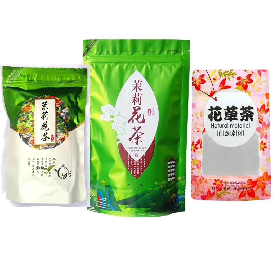 

250g Chinese Dragon Pearl Jasmine Tea Set Vacuum Plastic Bags jasmine flower rose Tea Bags Compression No Packing Bag