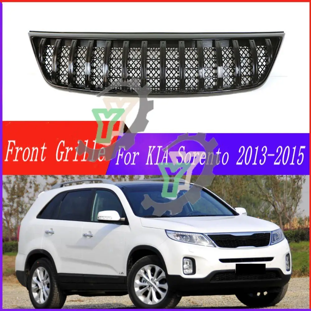 

For KIA Sorento 2013 2014 2015 Car Accessories Front Bumper Chrome Grille Centre Panel Styling Upper Racing Grill