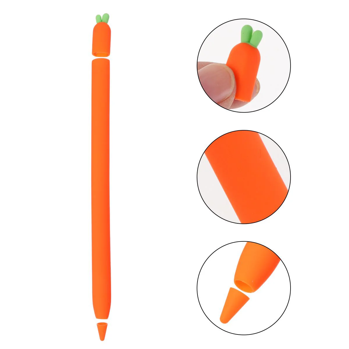 

1 Pc Silicone Carrot Pencil Protective Cover Compatible for Apple Pencil 1/2