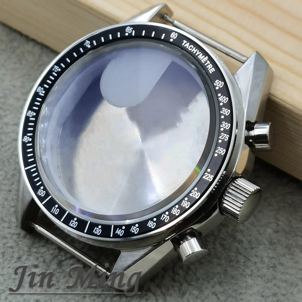 Premium Moonswatch Metal Chronograph Case with Sealed Back, 39.7mm Bezel