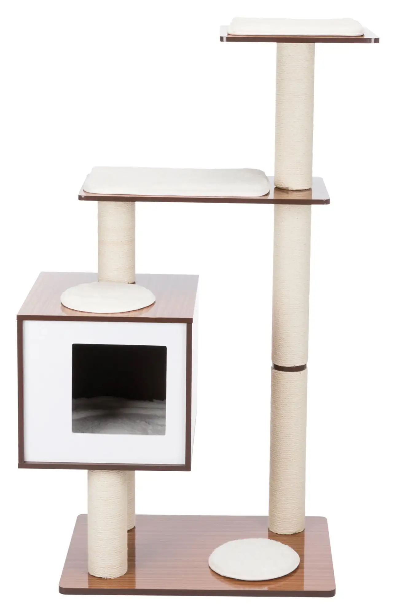 

TRIXIE Avoca Wooden & Sisal 3-Level 48" Cat Tree with Scratching Posts & Condo, Brown-White