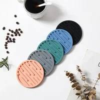 Silicone 10cm Coffee Cup Mat Coaster Round Heat Resistant Rubber Pad Tea Drink Mug Glass Beverage Holder Decor Table Mat Decor 1