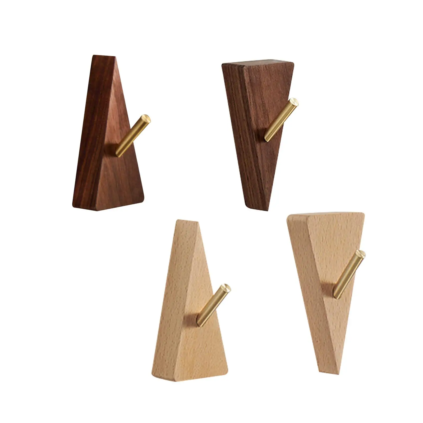 

Key Chain Hanger Punch Free Multipurpose Wood Wall Rack Holder Coat Key Hanger Triangle Hooks for Towels Scarf Hats coat