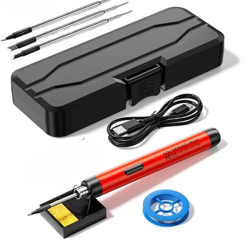 휴대용 무선 USB 충전 납땜 다리미 키트, 가정 난방 미니 온도 조절 가능, 용접 핫 스탬핑 키트